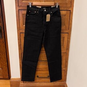 Levi’s Wedgie Straight High Rise Stretch Black Jean 28 x 28